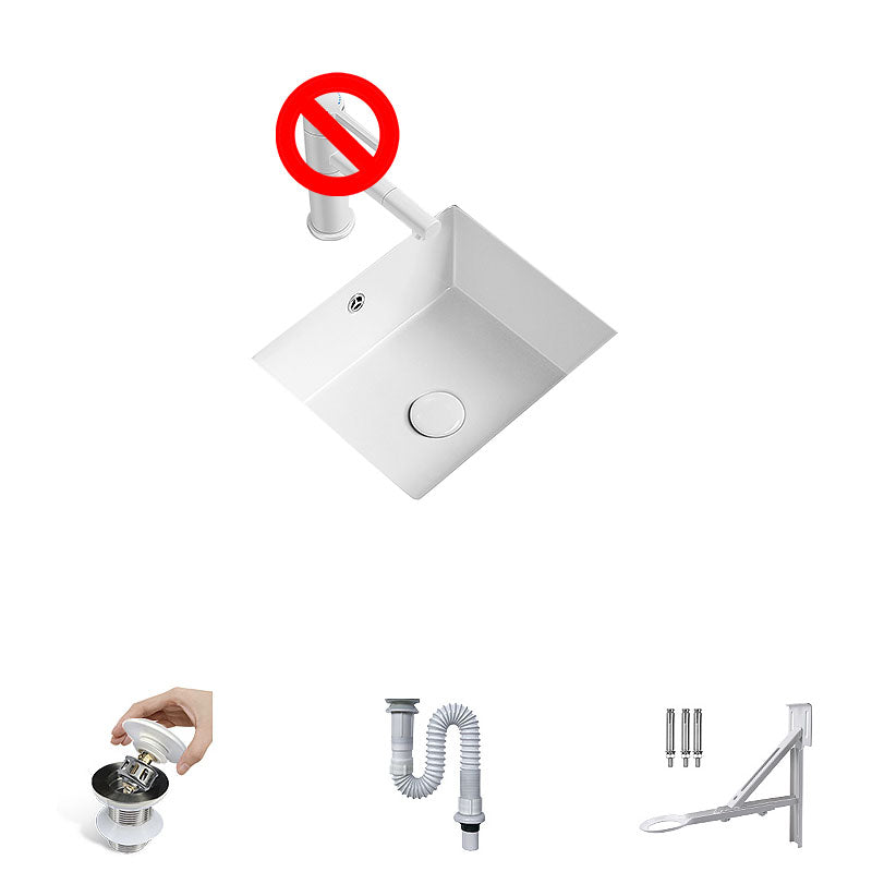 Modern Undermount Bathroom Sink Porcelain with Overflow and Faucet Basin Sink