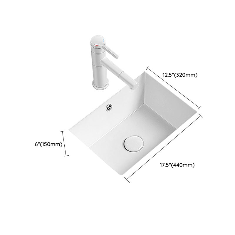 Modern Undermount Bathroom Sink Porcelain with Overflow and Faucet Basin Sink