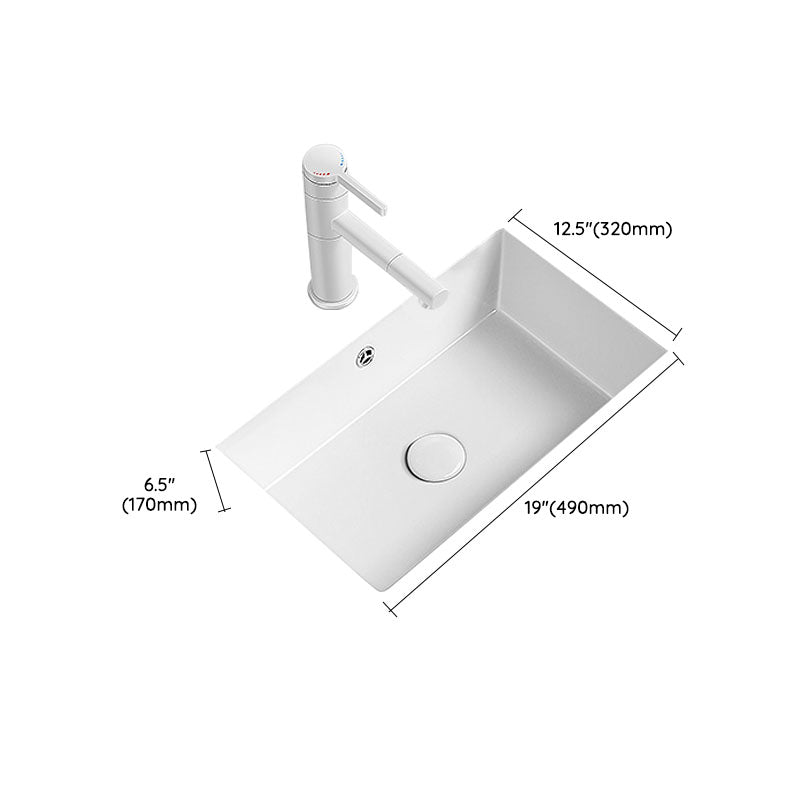 Modern Undermount Bathroom Sink Porcelain with Overflow and Faucet Basin Sink