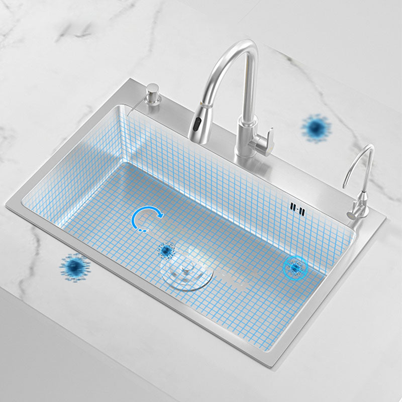 Soundproof Kitchen Sink Overflow Hole Design Kitchen Sink with Basket Strainer