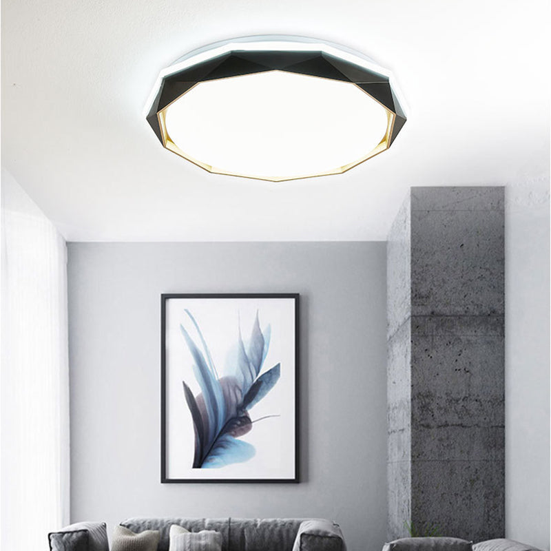 Geometric Flush Mount Fixture Contemporary Metal 2 Lights Flush Light