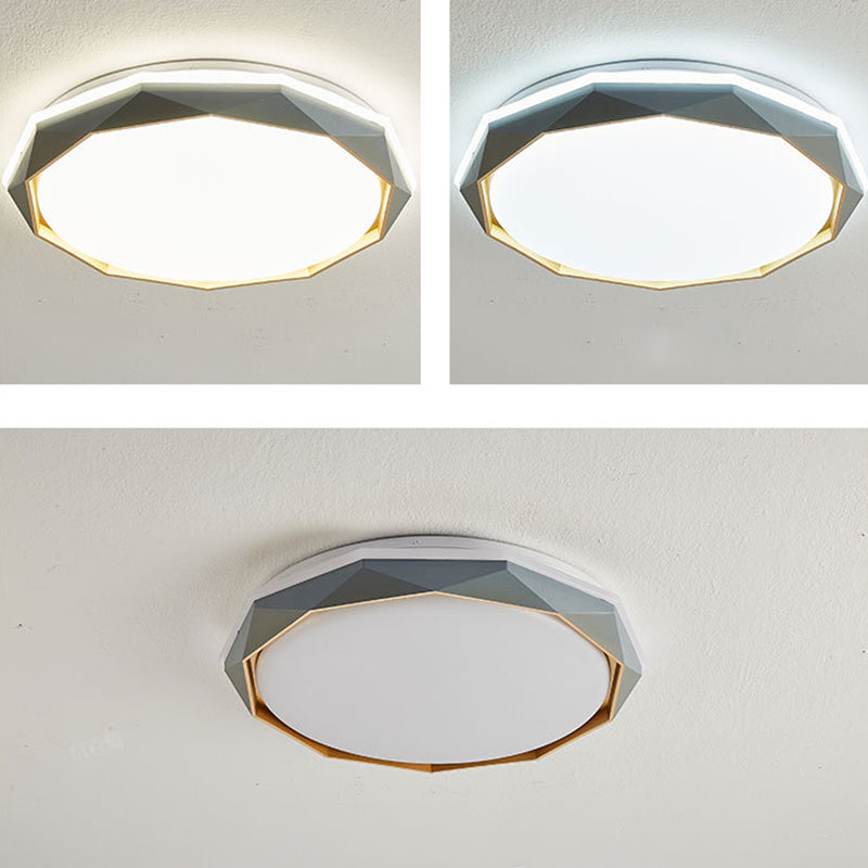 Geometric Flush Mount Fixture Contemporary Metal 2 Lights Flush Light