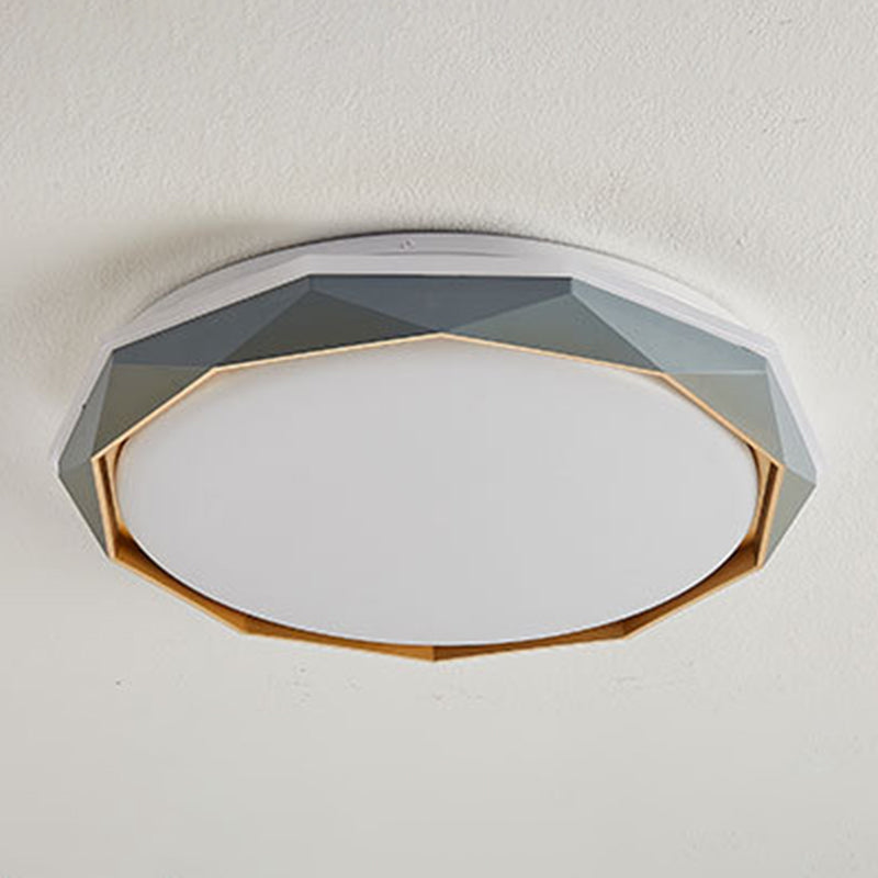 Geometric Flush Mount Fixture Contemporary Metal 2 Lights Flush Light