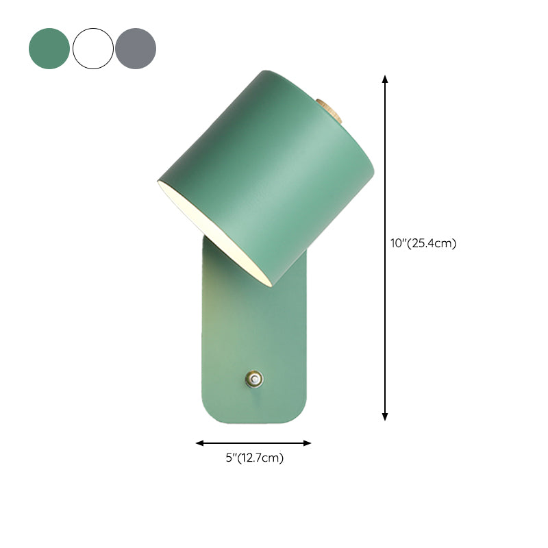 Metal Sconce Light Fixtures Green/White/Gray Wall Mounted Lights for Bedroom