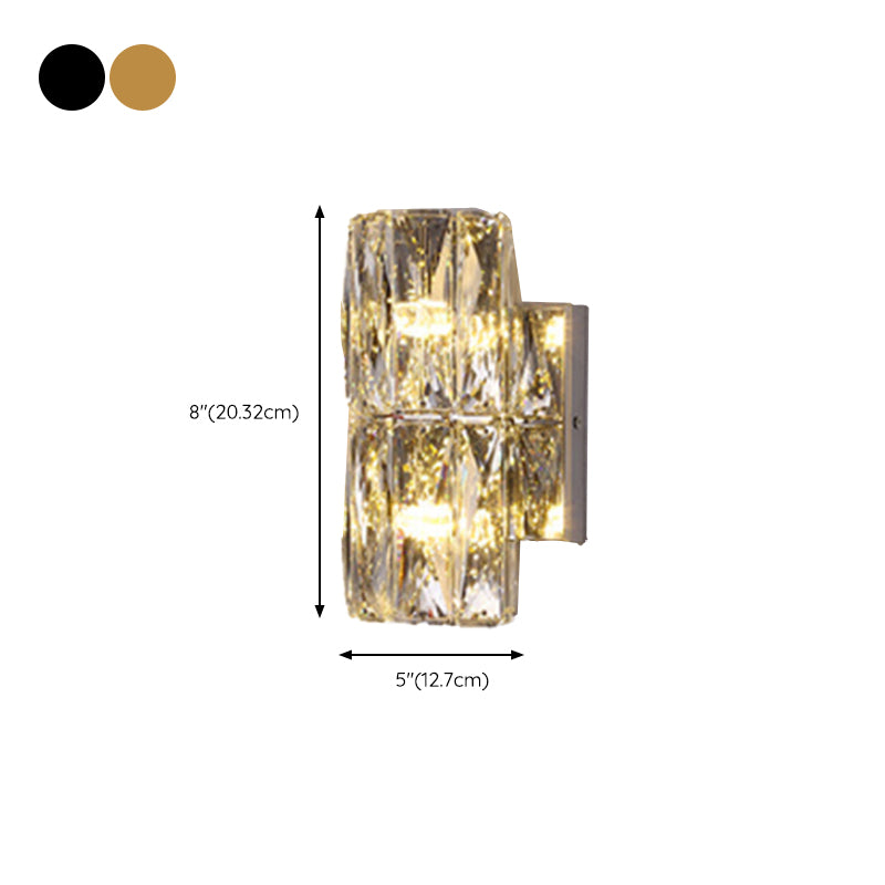 Crystal Cylinder Shape Wall Lighting Modern Style Multi Lights Wall Light Sconce