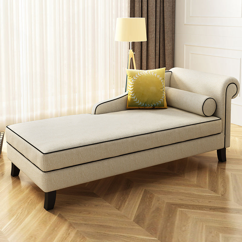 Upholstered One Armed Accent Chair Modern Recessed Arms Chaise