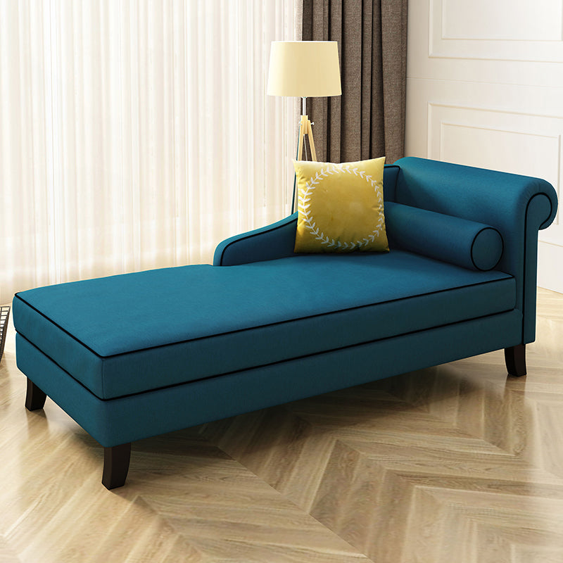 Upholstered One Armed Accent Chair Modern Recessed Arms Chaise