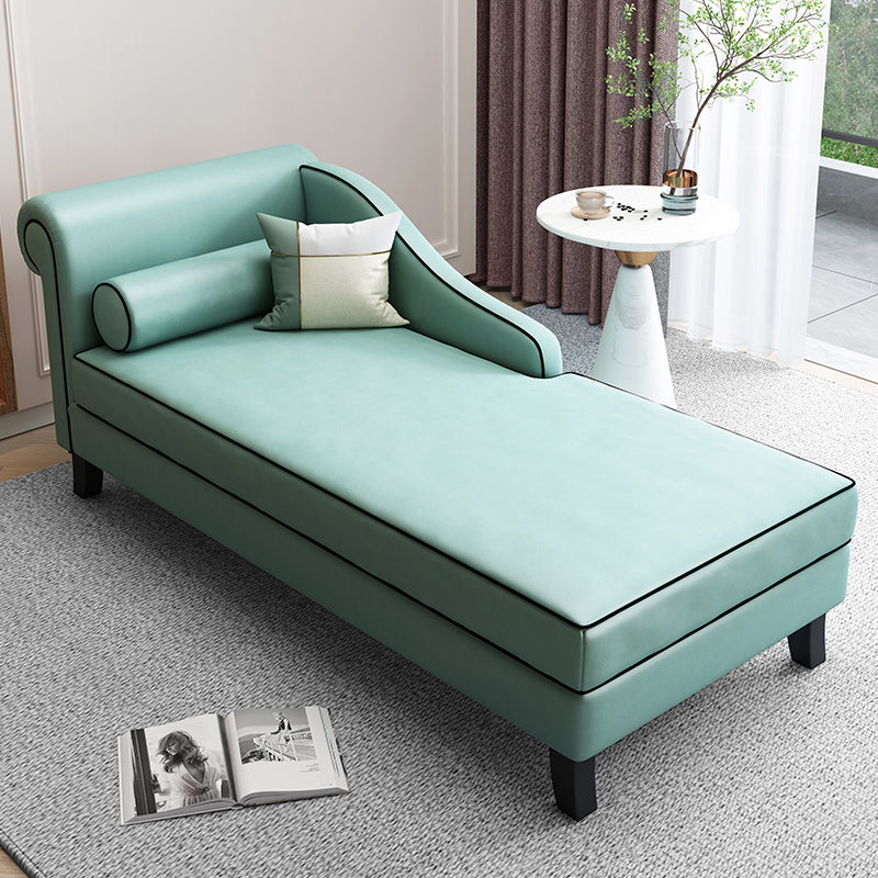 Upholstered One Armed Accent Chair Modern Recessed Arms Chaise