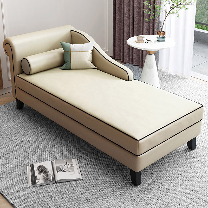 Upholstered One Armed Accent Chair Modern Recessed Arms Chaise