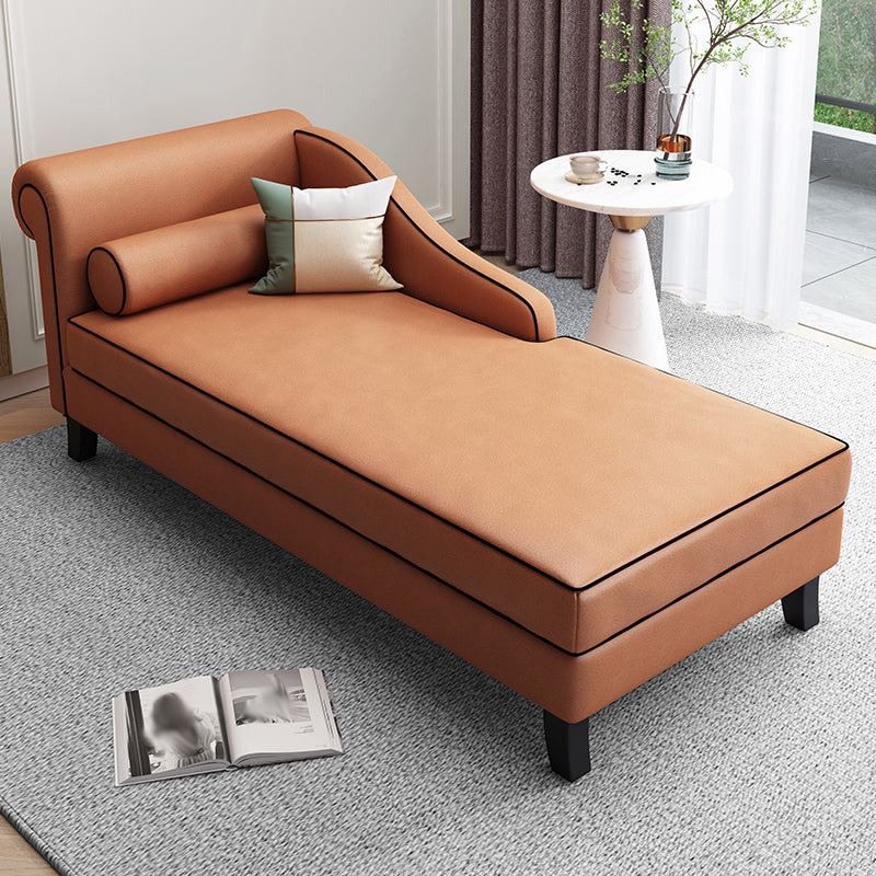 Upholstered One Armed Accent Chair Modern Recessed Arms Chaise