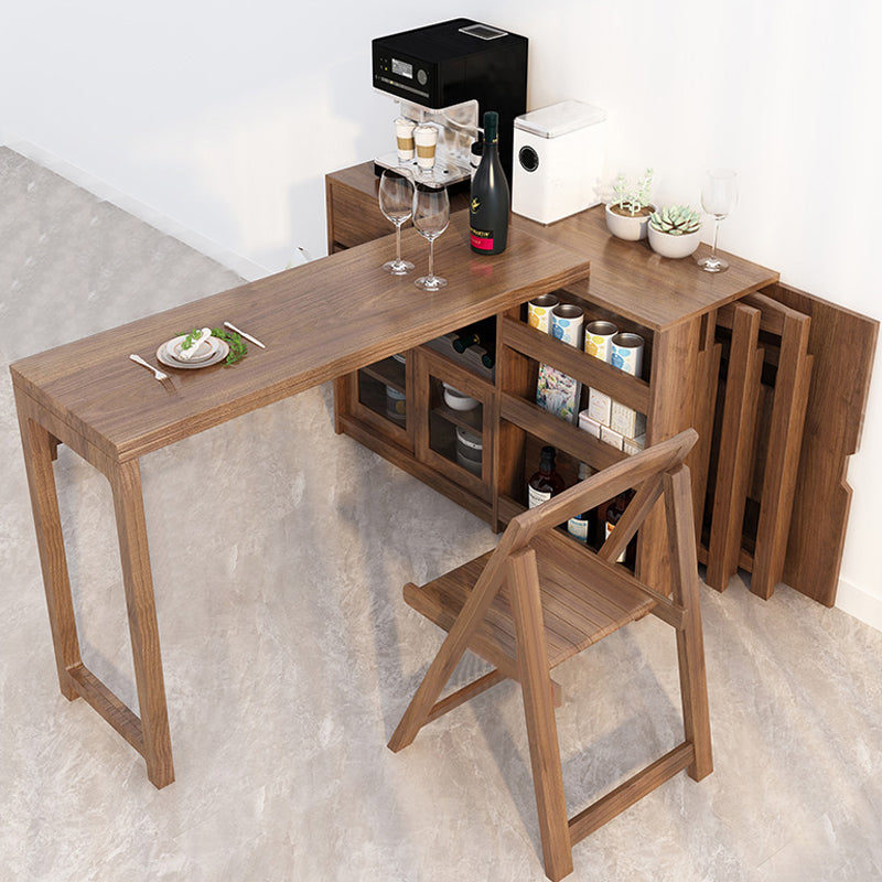 Adjustable Dining Table Wooden Dining Table for Dining Room with Drawer