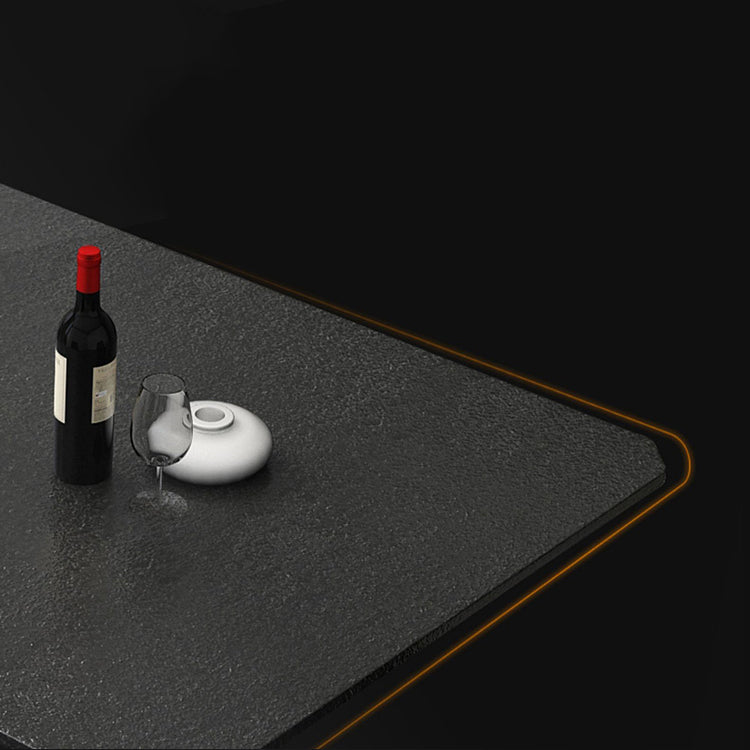Industrial Stone Kitchen Dinner Table Rectangle Sled Base Dining Table
