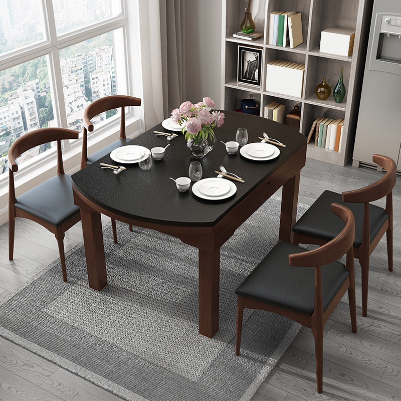 Contemporary Kitchen Dinner Table Extendable Wood Dining Table