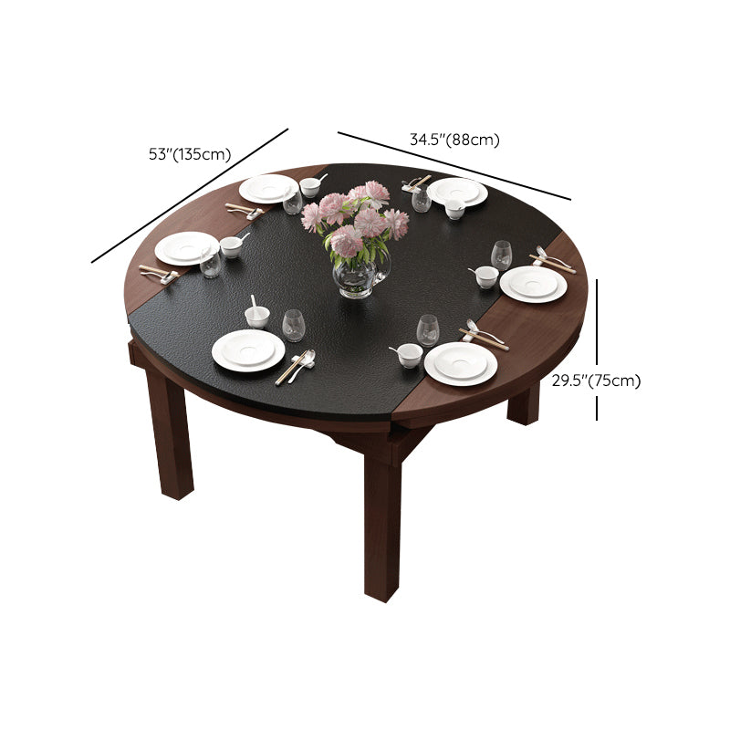 Contemporary Kitchen Dinner Table Extendable Wood Dining Table