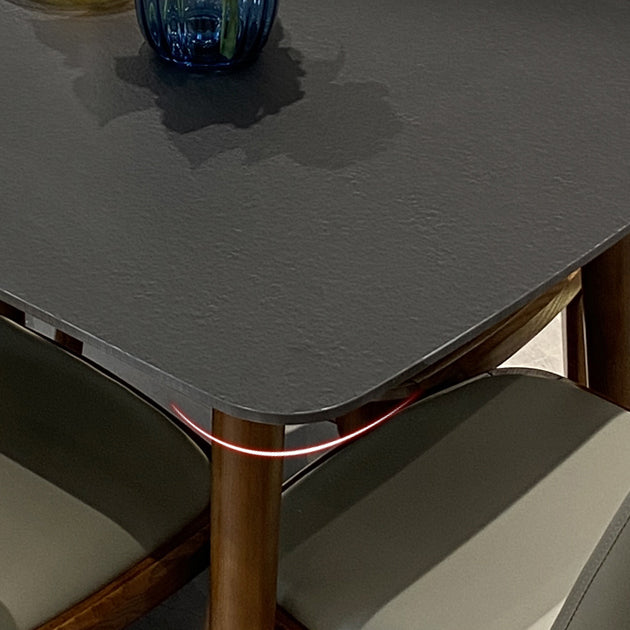 Contemporary Kitchen Dinner Table Rectangle Wood Base Dining Table