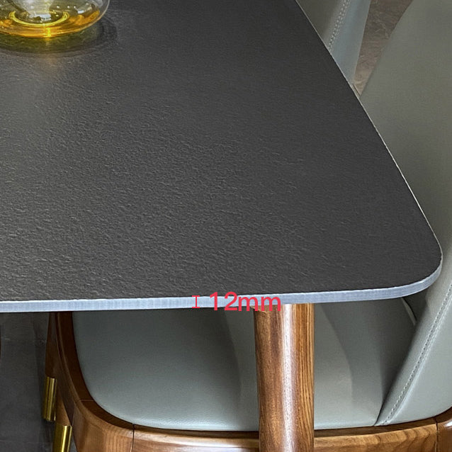 Contemporary Kitchen Dinner Table Rectangle Wood Base Dining Table