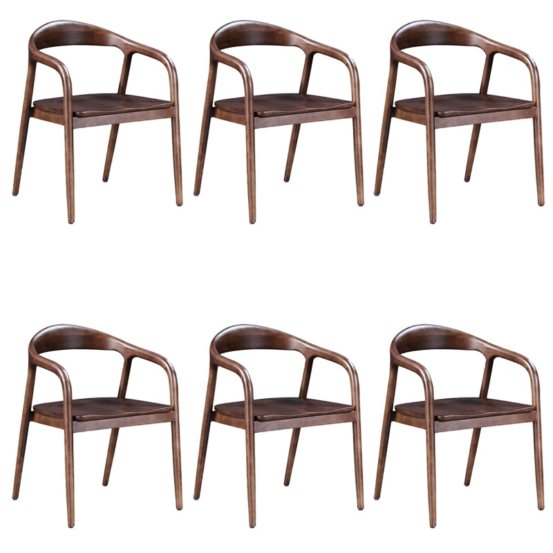 Contemporary Kitchen Dining Arm Chair Open Back Rubberwood Chair