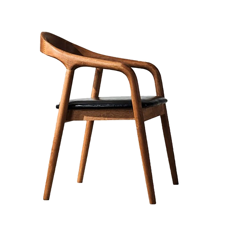 Contemporary Kitchen Dining Arm Chair Open Back Rubberwood Chair