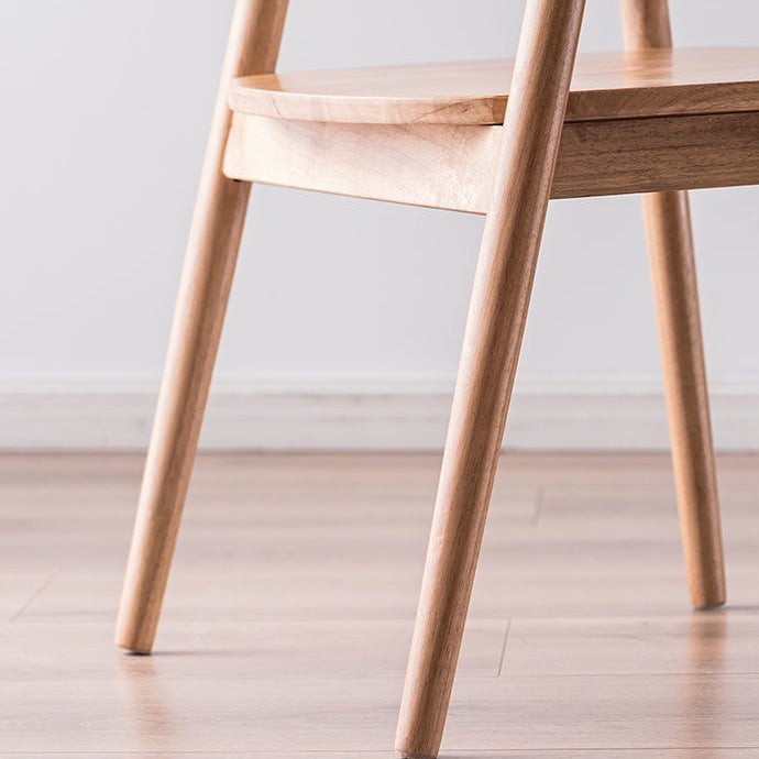 Contemporary Kitchen Dining Arm Chair Open Back Rubberwood Chair