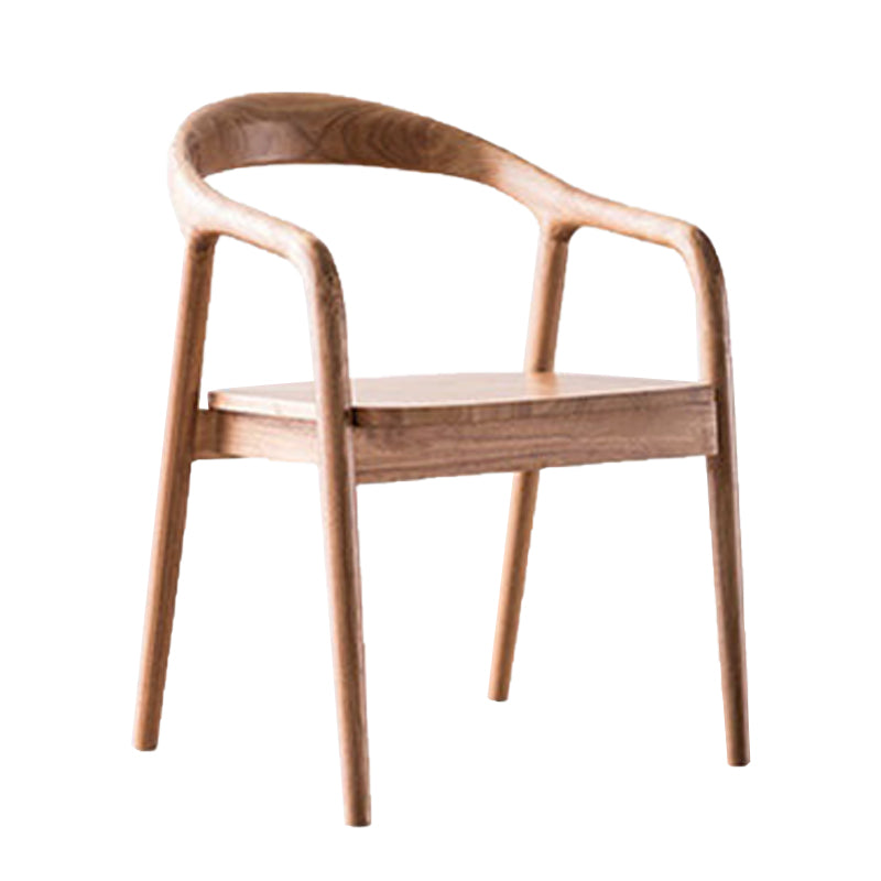 Contemporary Kitchen Dining Arm Chair Open Back Rubberwood Chair