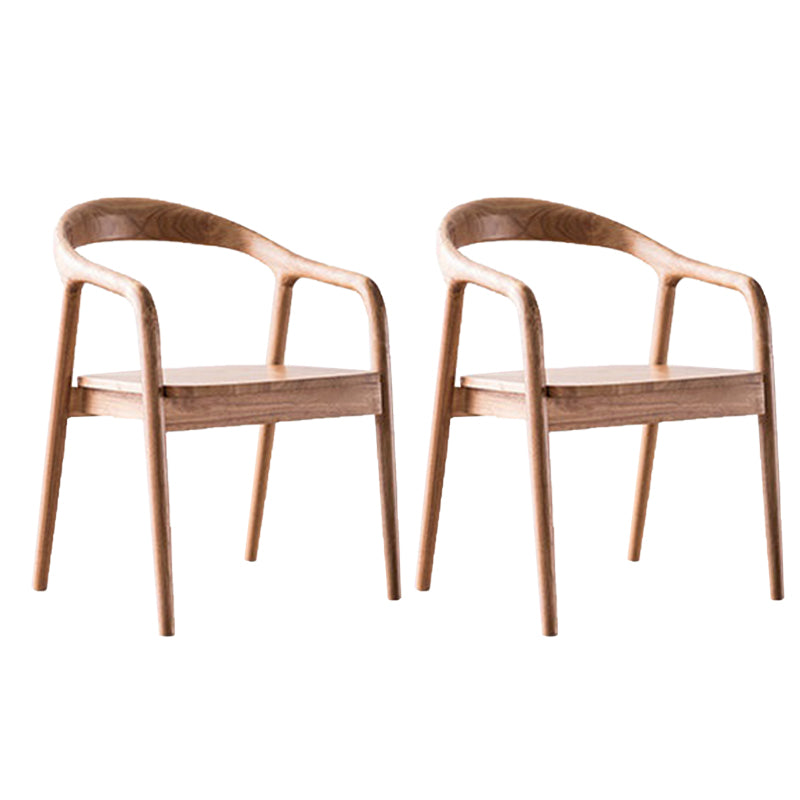 Contemporary Kitchen Dining Arm Chair Open Back Rubberwood Chair