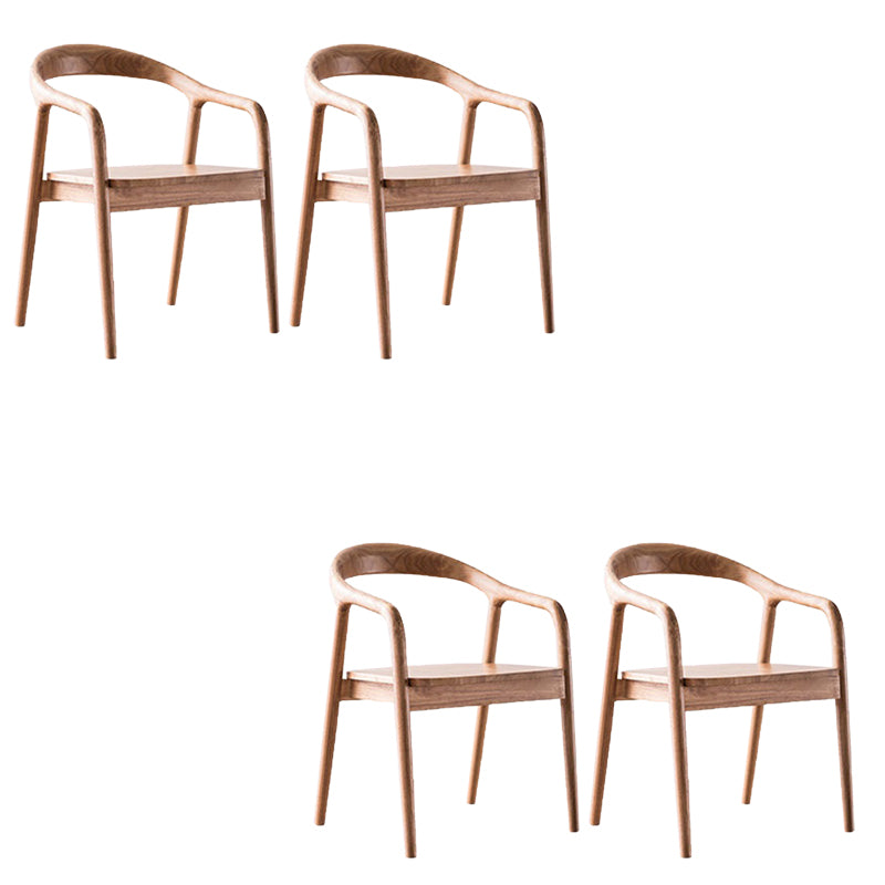 Contemporary Kitchen Dining Arm Chair Open Back Rubberwood Chair
