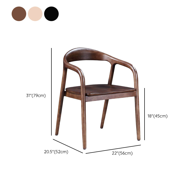 Contemporary Kitchen Dining Arm Chair Open Back Rubberwood Chair