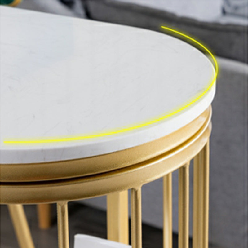 Marble Bar Table Double Pedestal Dining Table for Kitchen Living Room