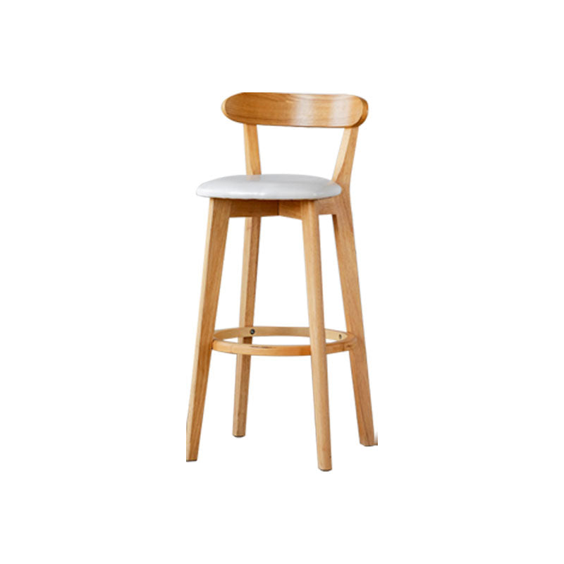 Nordic Solid Wood Bar Stools Upholstered Indoor Bar Stool with Natural Base