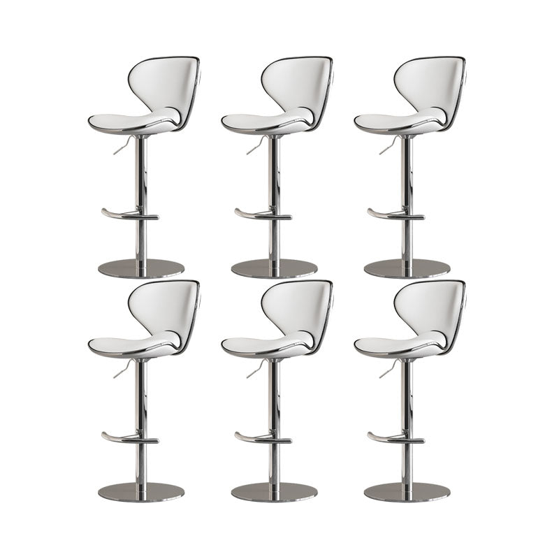 Glam Style Upholstered Bar Stools Swivel Adjustable Height Bar Stool with Chrome Base