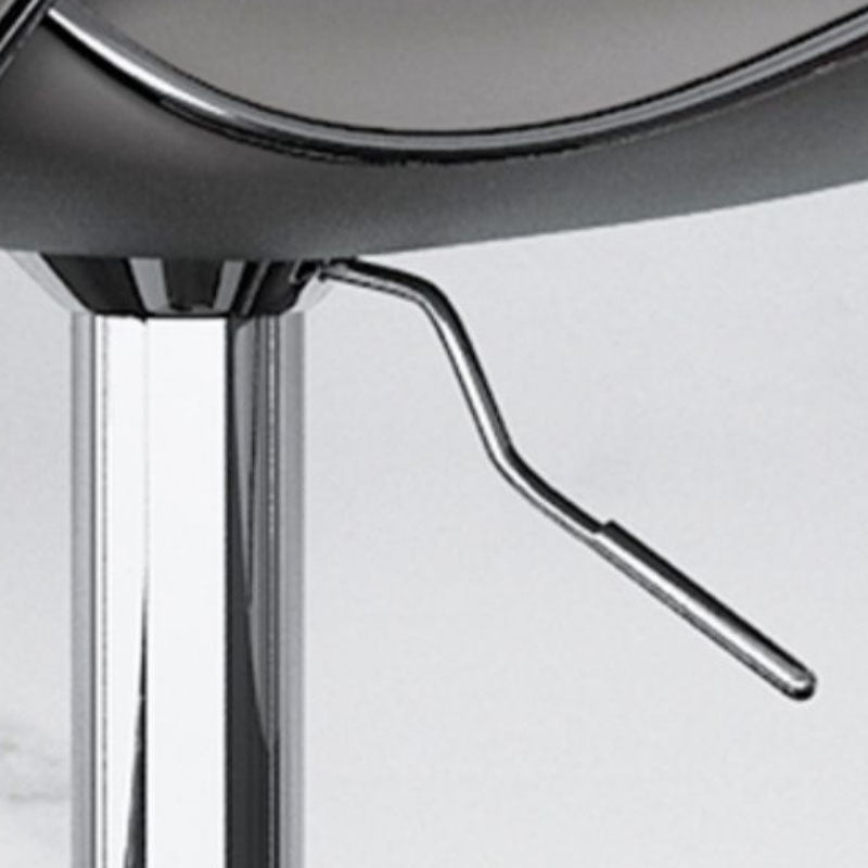 Glam Style Upholstered Bar Stools Swivel Adjustable Height Bar Stool with Chrome Base