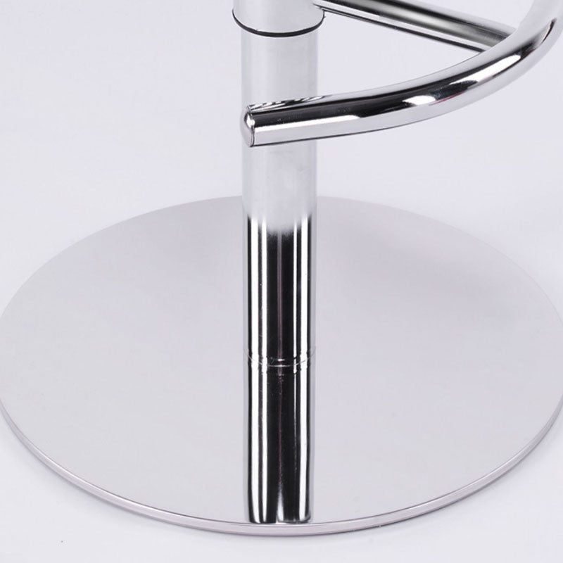Glam Style Upholstered Bar Stools Swivel Adjustable Height Bar Stool with Chrome Base