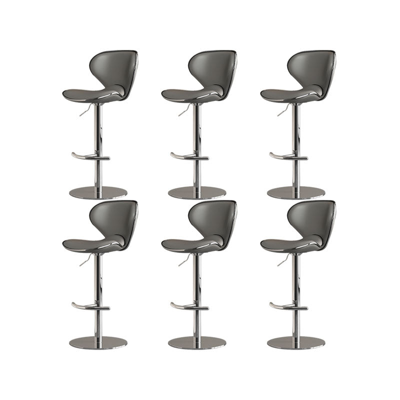 Glam Style Upholstered Bar Stools Swivel Adjustable Height Bar Stool with Chrome Base