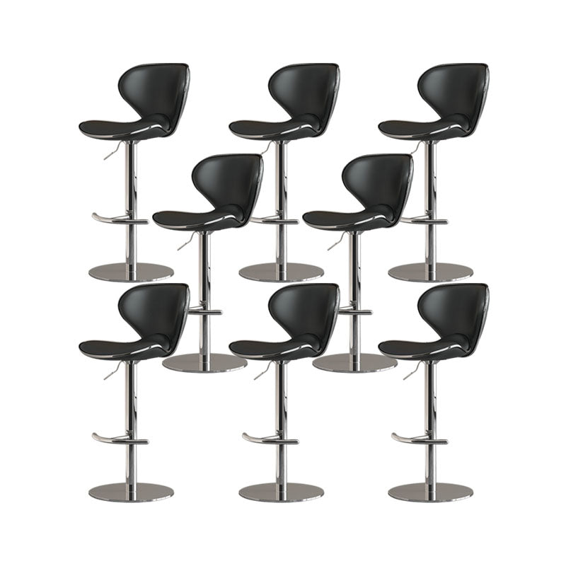 Glam Style Upholstered Bar Stools Swivel Adjustable Height Bar Stool with Chrome Base