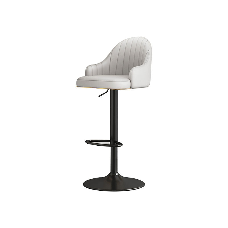 Glam Style Faux Leather Bar Stools Swivel Adjustable Height Bar Stool