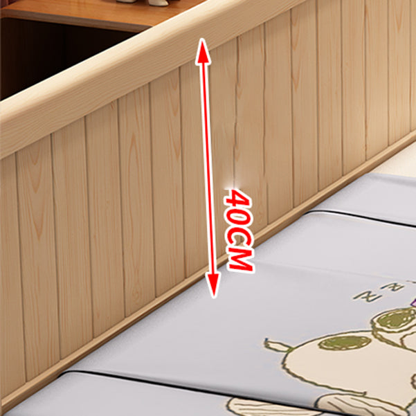Pine Convertible Crib Scandinavian Nursery Crib with Guardrail