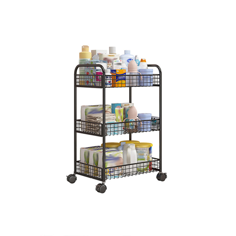 Metal Standard Bookcase with Wheels Children's Storage Bookshelf