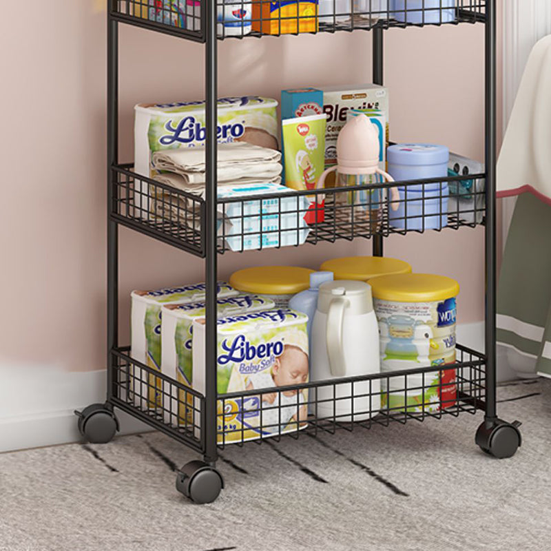 Metal Standard Bookcase with Wheels Children's Storage Bookshelf