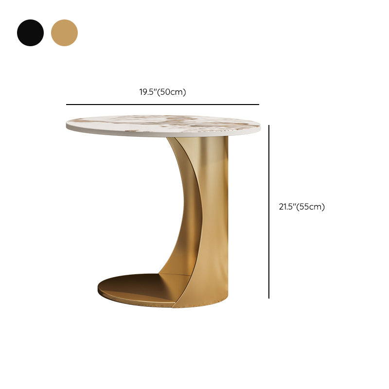 Round Coffee Table Cross Legs Coffee Table Set with Metal Legs