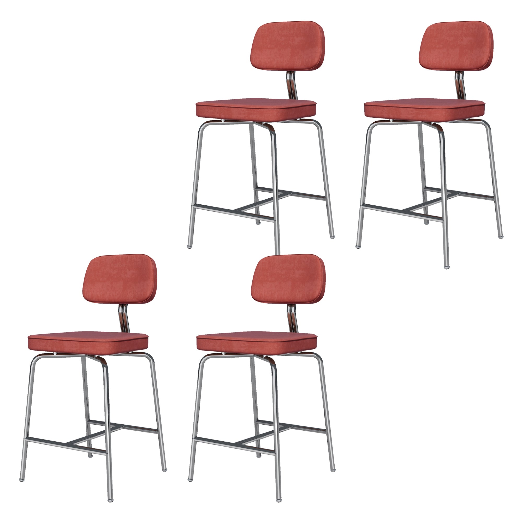 Modern Style Bar Stool Leather Backrest Bar Stools for Dining Room