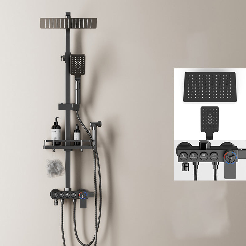 Shower Set Wall Mounted Lever Handle Shower Hose Handshower Square Shower Set