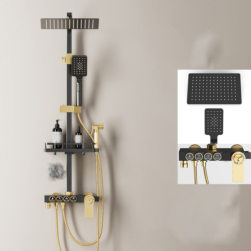 Shower Set Wall Mounted Lever Handle Shower Hose Handshower Square Shower Set