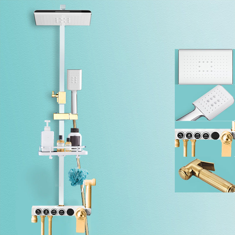 Shower Set Wall Mounted Lever Handle Shower Hose Handshower Square Shower Set