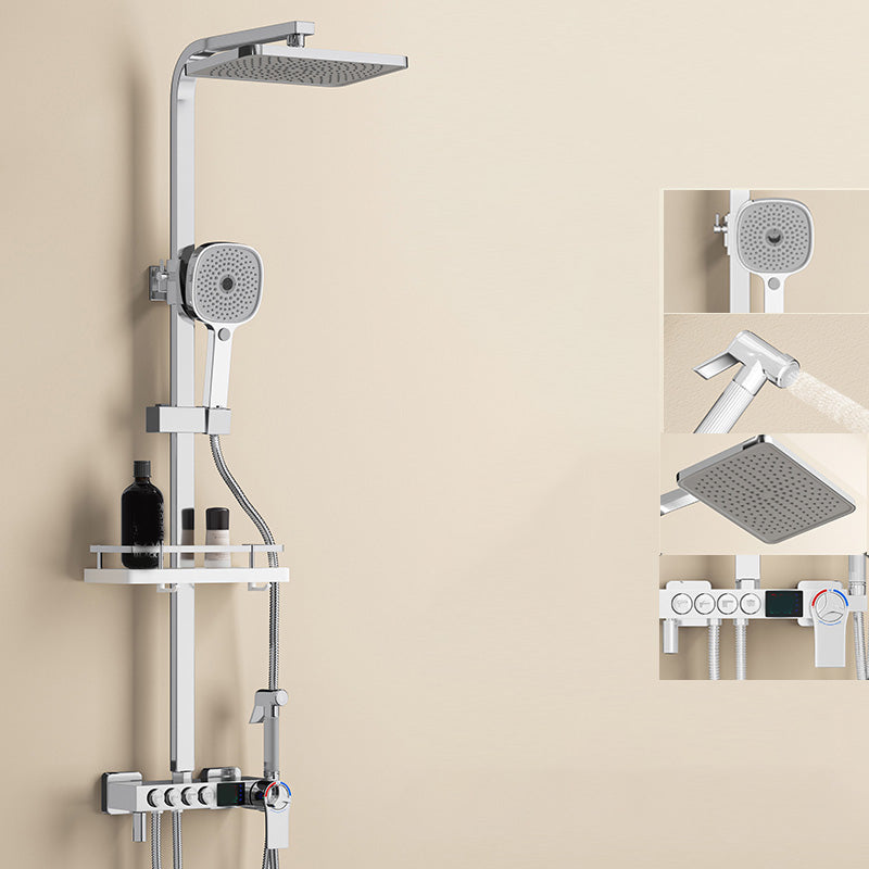 Thermostatic Shower Set Adjustable Spray Pattern Shower System with Slide Bar