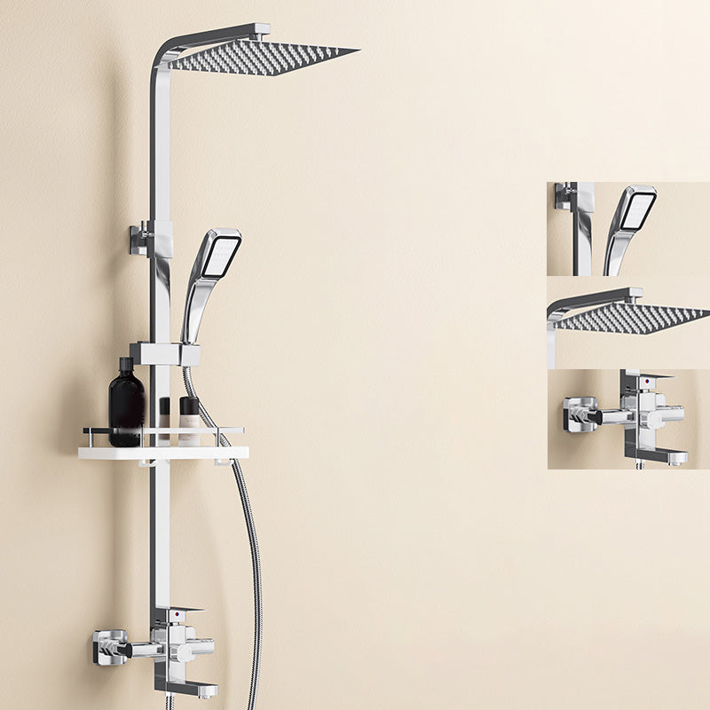 Thermostatic Shower Set Adjustable Spray Pattern Shower System with Slide Bar