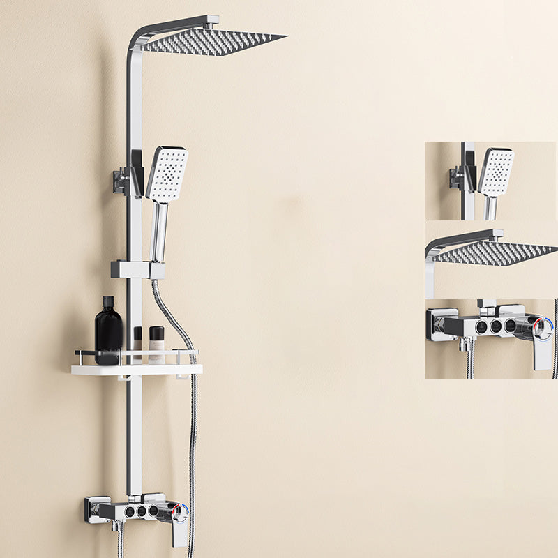 Thermostatic Shower Set Adjustable Spray Pattern Shower System with Slide Bar