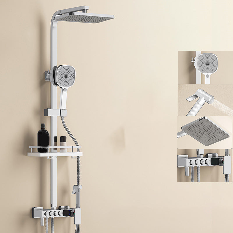 Thermostatic Shower Set Adjustable Spray Pattern Shower System with Slide Bar