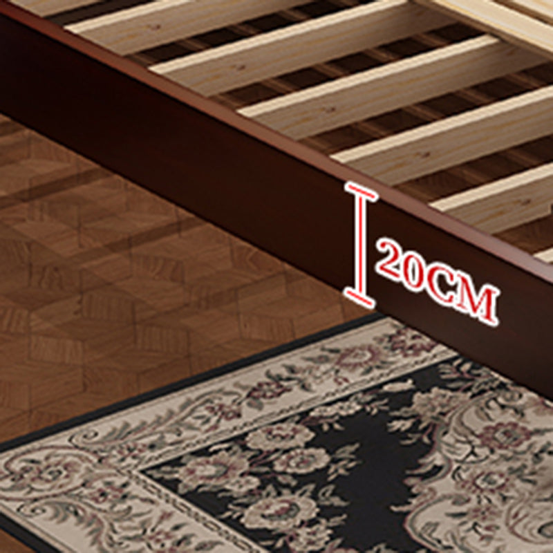 Mid-Century Modern Standard Bed Upholstered Headboard Espresso Panel Bed