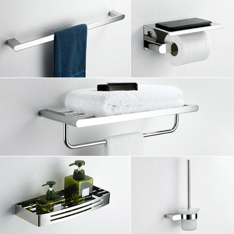 Contemporary Bathroom Accessory As Individual Or As a Set in Silver