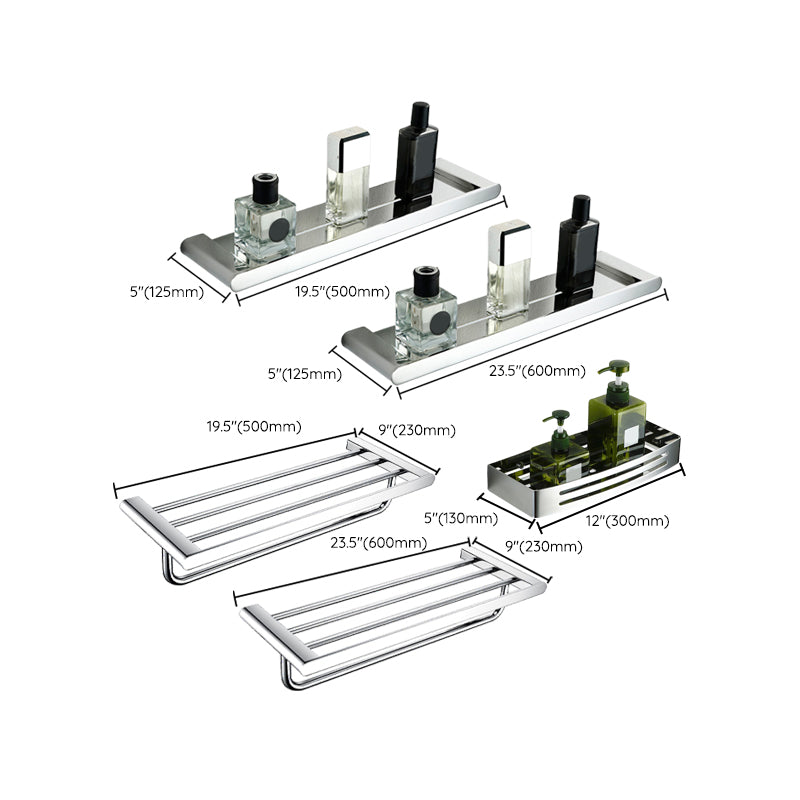 Contemporary Bathroom Accessory As Individual Or As a Set in Silver